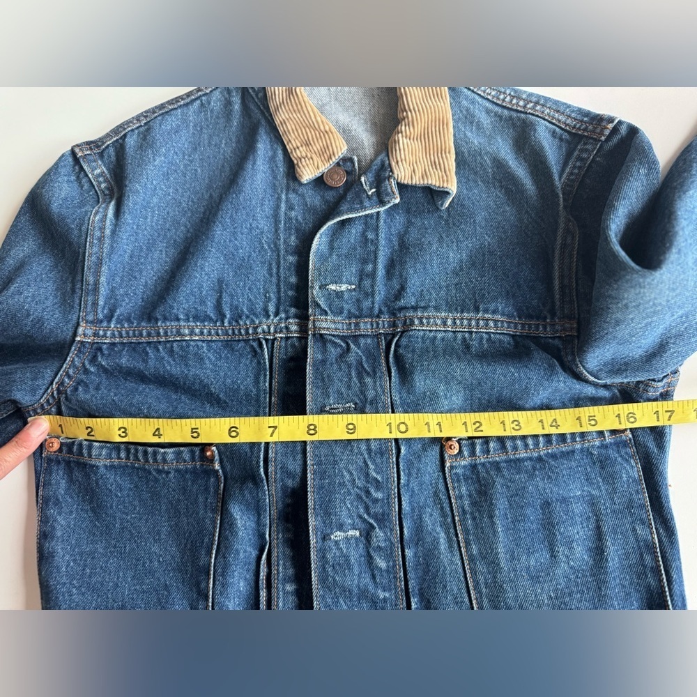vintage 80s 90s ralph lauren western denim corduroy collar jean jacket - Picture 10 of 13